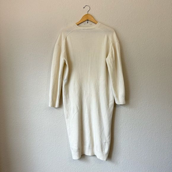 HAIDER ACKERMANN Cashmere Blend L/S V-Neck Midi Sweater Dress White - Picture 5 of 10